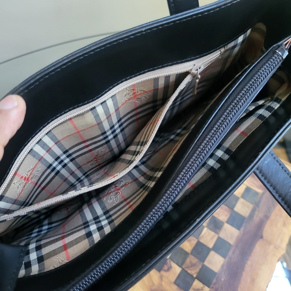 Burberry Burberrys Nova Check Handbag Leather Black..w/COA.. - Picture 8 of 16